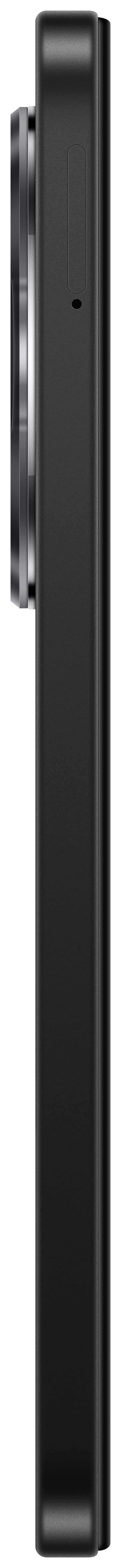 Schwarzes Smartphone in vertikaler Position. Die Kamera ist auf der Rückseite sichtbar.