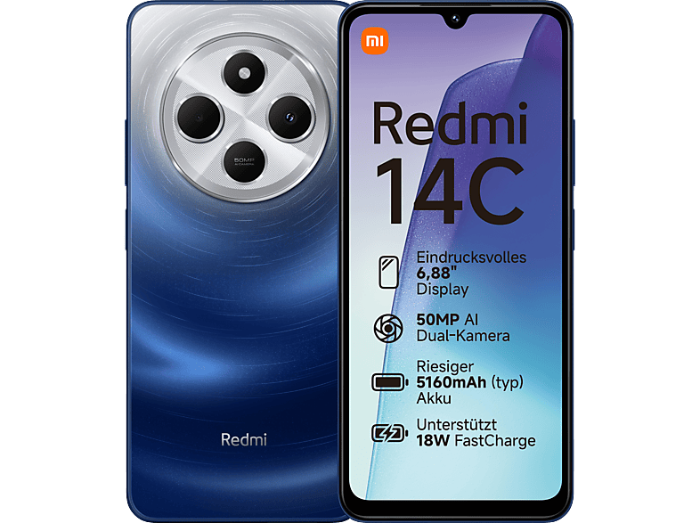 XIAOMI Redmi 14C 128 GB Starry Blue Dual SIM Smartphone | 128 - Starry ...