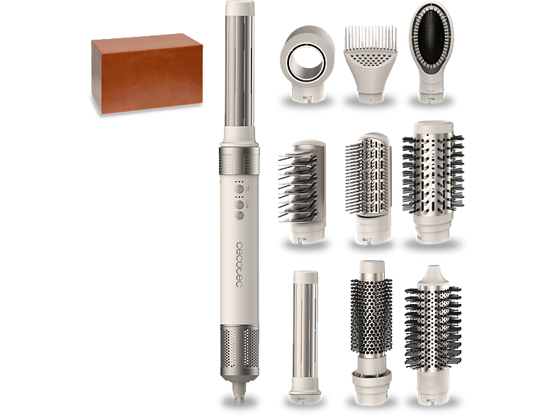 Cecotec Bamba CeramicCare 10in1 AirGlam Champagne, Multifunción 10 en 1, Tecnología Coanda, 3 velocidades, Motor digital 1400W, Gold