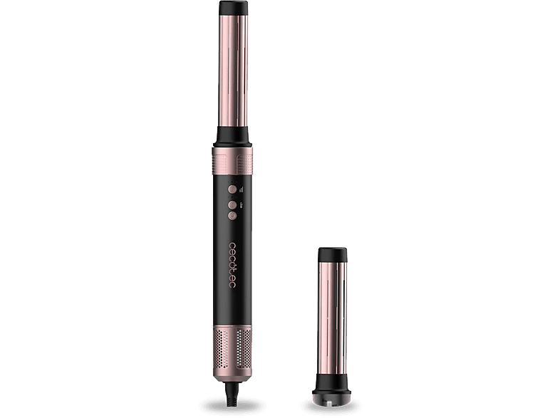 Moldeador - Cecotec Bamba CeramicCare 2in1 AirGlam Black, Tecnología Coanda, Cerámico y keratina, Motor digital, 3 temperaturas, modos, Black Rose