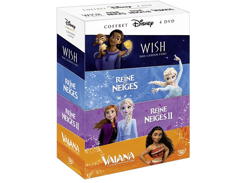 Disney 4 DVD Box: Wish + Moana + Frozen II