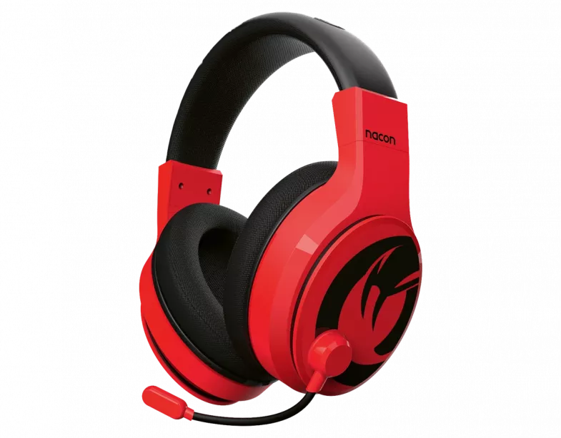 NACON GH-120 vezetékes fejhallgató mikrofonnal, 3,5mm jack, piros (PCGH-120RED)