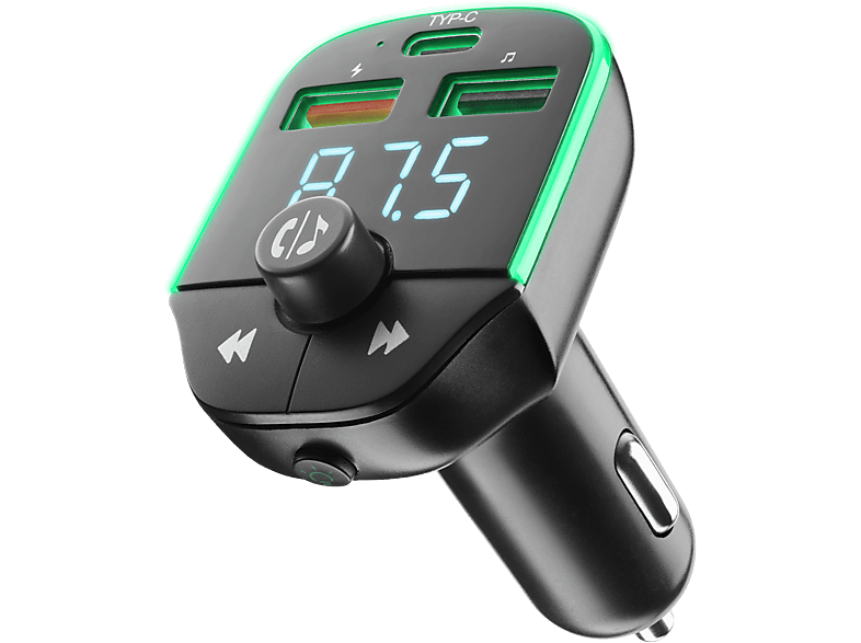 Émetteur FM Voiture Avec Microphone à Réduction De Bruit - Éclairage Ambiance, Bluetooth 5.3 Pour Musique Et Appels En Conduisant