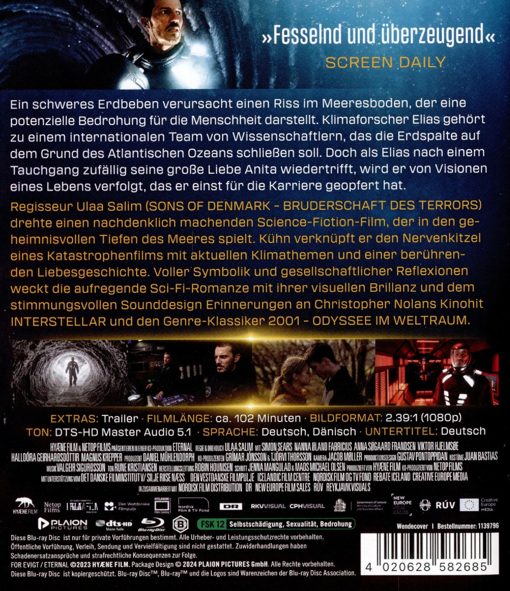 Rückseite eines Films über den Klimawandel, mit dem Gesicht eines Mannes. Der Text ist auf Deutsch.