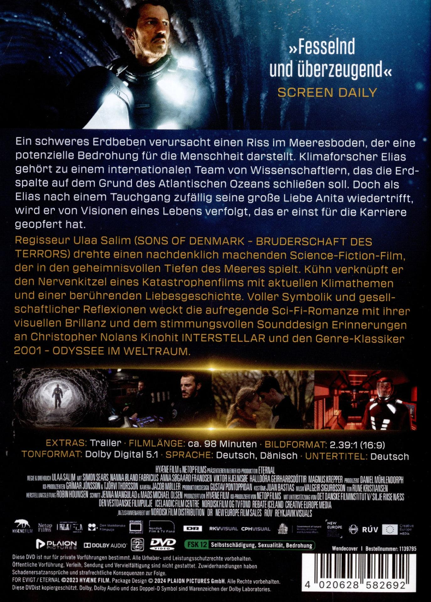 Filmcover über den Klimawandel, mit einem Mann, der nach oben schaut. Text ist auf Deutsch.