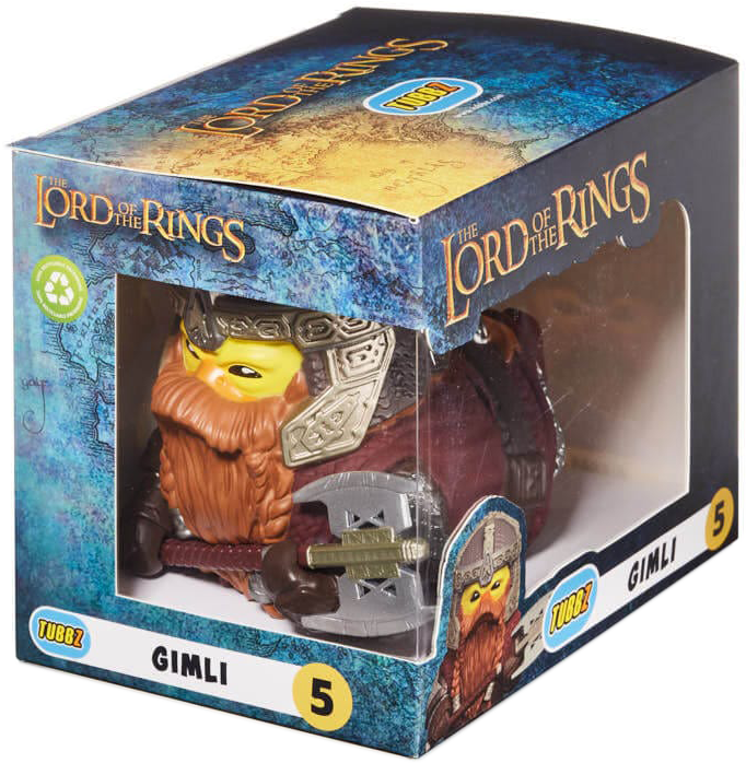 Gimli Tubbz figura egy dobozban, a Gyűrűk Ura dizájn.