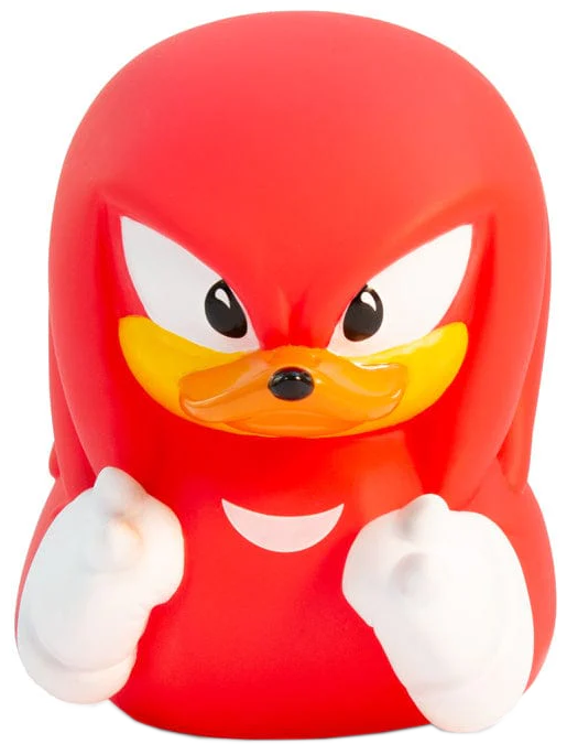 Knuckles the Echidna karakter a Sonic-ból, piros, sárga bundával és fehér kesztyűvel.