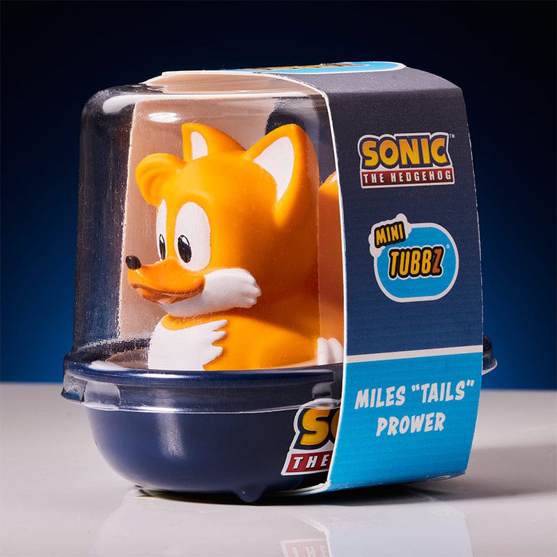 Tails figura műanyag tokban, a Sonic the Hedgehog Mini Tubbz sorozatból.
