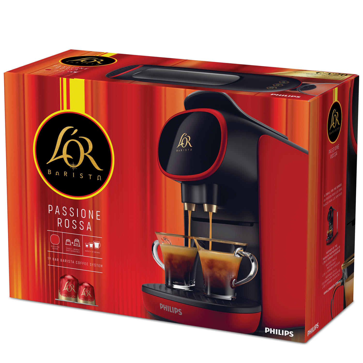 L'OR BARISTA SUBLIME ROUGE DOUBLE ESPRESSO OU 2 TASSES À LA FOIS GRAND