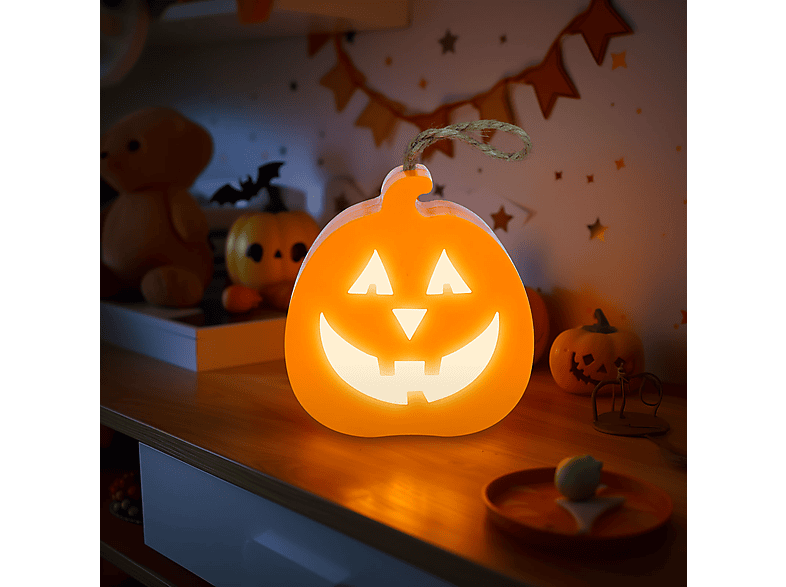 FAMILY HALLOWEEN Halloween-i LED dekor, tök, RGB LED, 8,5x9x4 cm (56568)