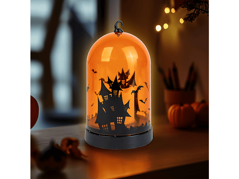 FAMILY HALLOWEEN Halloween-i LED dekor, narancs, 8x12,5 cm (56570A)