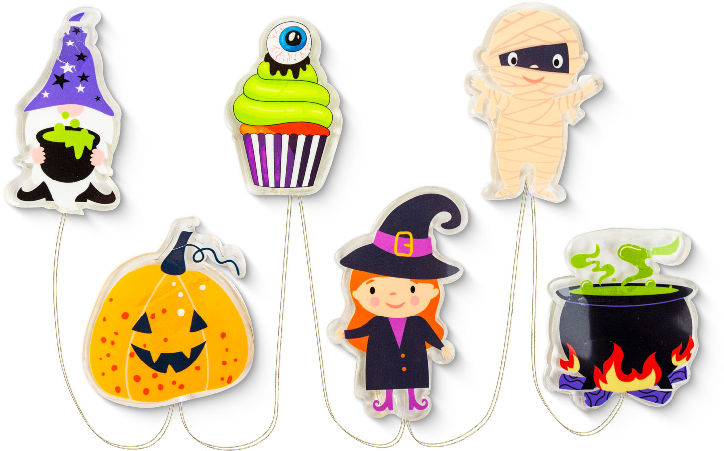 Halloween témájú dekorációk. Fehér háttér.