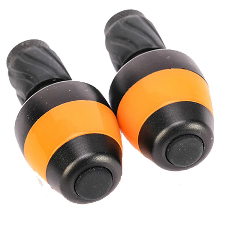 Paar schwarze und orange Lenkerenden auf weißem Hintergrund.