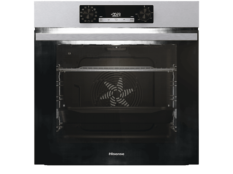Horno - Hisense BI64213E14PX, Multifunción, Pirolítico, 77 L, 59.5 cm, Modo Air Fry, Inox