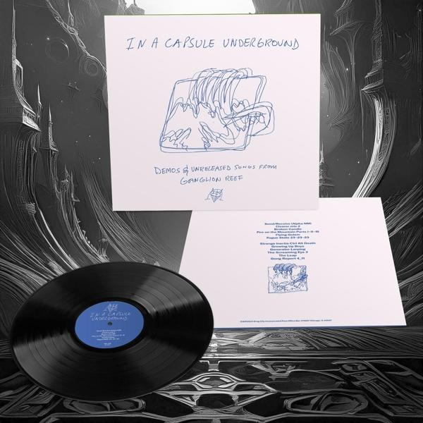 Albumcover mit Vinyl-Schallplatte und Text: In a Capsule Underground, Demos & Unreleased Songs.