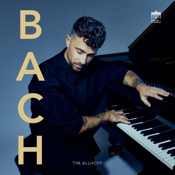 Albumcover für BACH, mit einem Mann, der Klavier spielt. Das Wort BACH steht links.