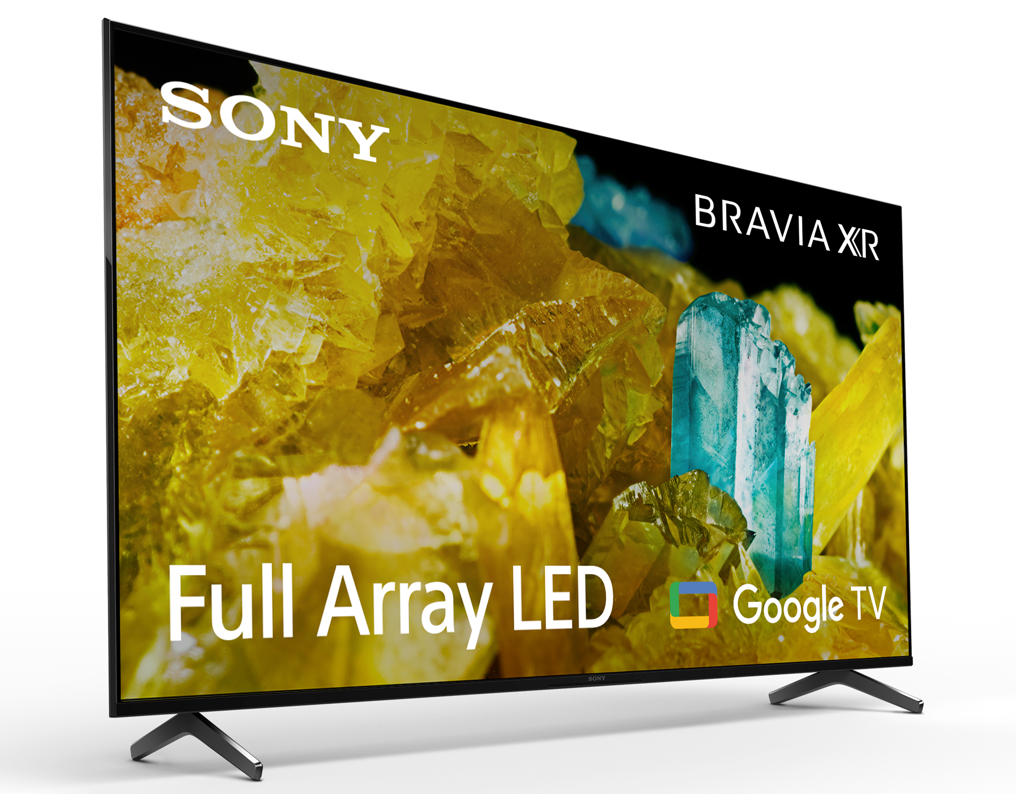 Duży telewizor Sony Bravia XR z Full Array LED i marką Google TV.