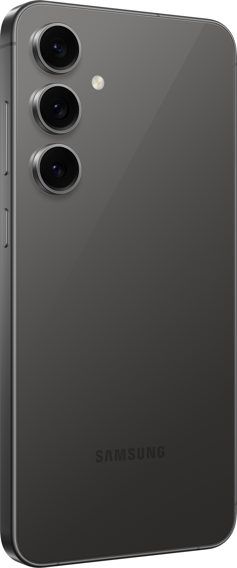 Egy okostelefon. A telefonon három kamera és egy Samsung logó van a hátoldalon.