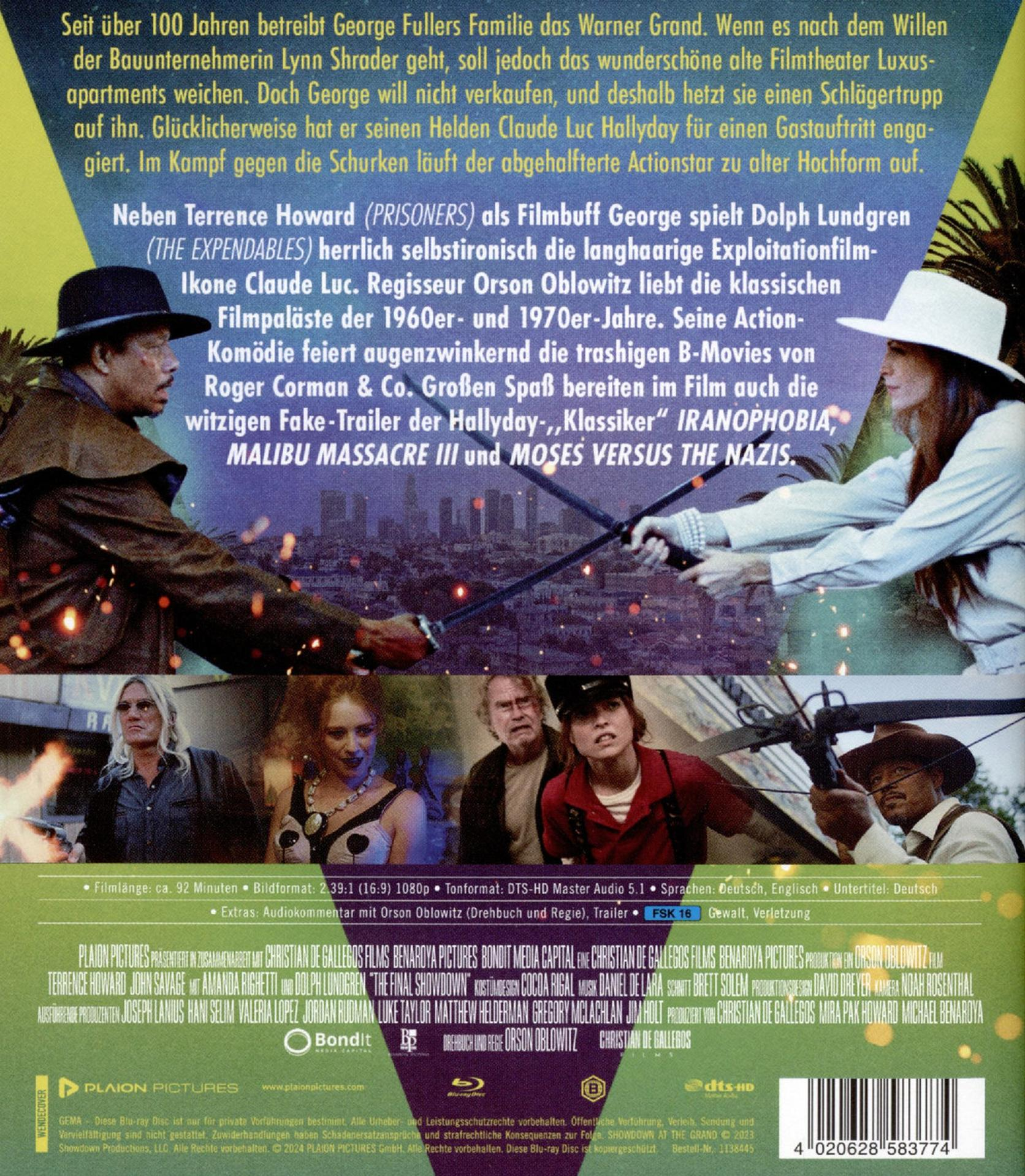 Filmcover mit Schauspielern, Text in Englisch und Deutsch.