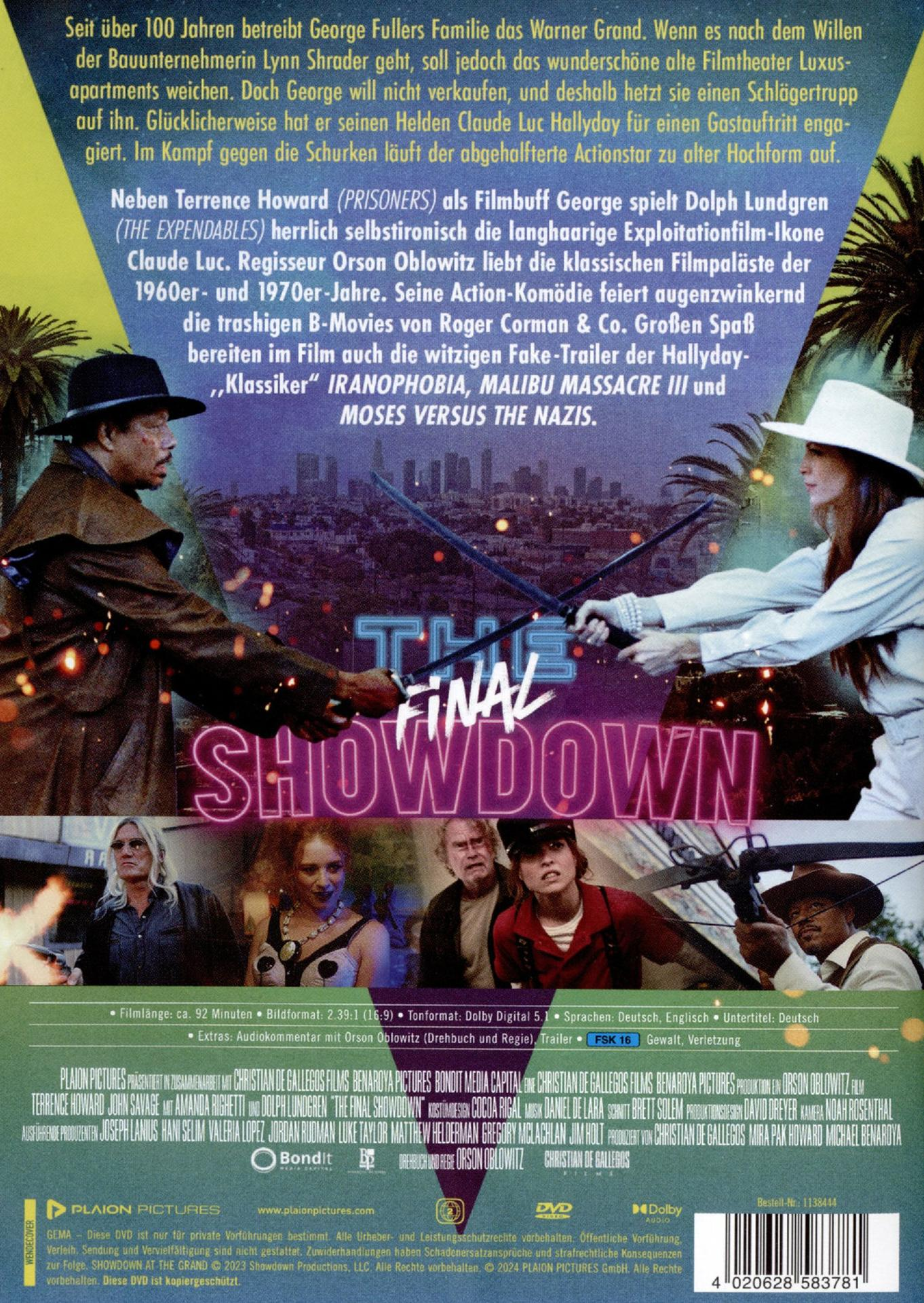 Filmposter mit Schauspielern in Aktion, dem Titel und kleineren Bildern anderer Schauspieler.