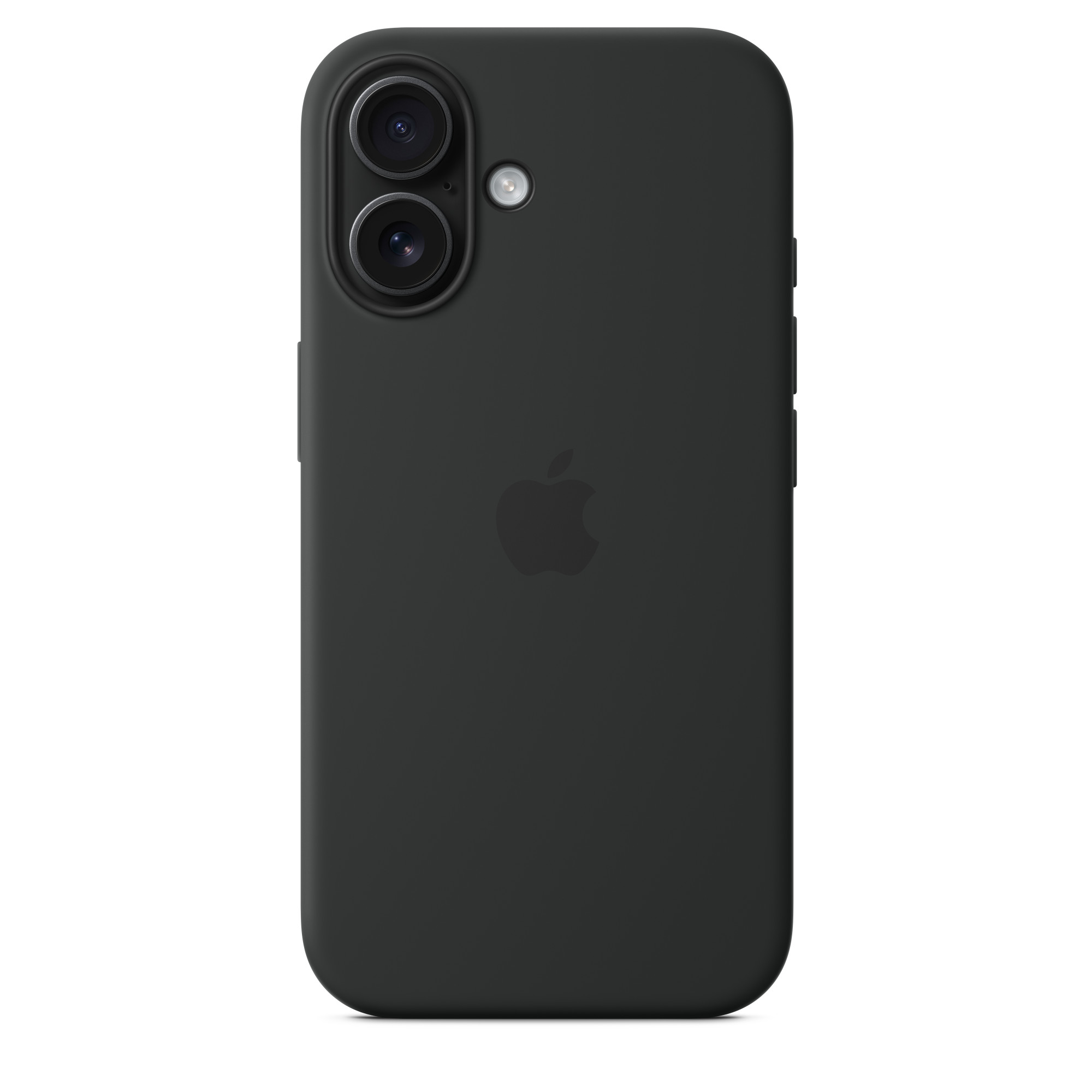 İki kameralı ve Apple logolu siyah iPhone.