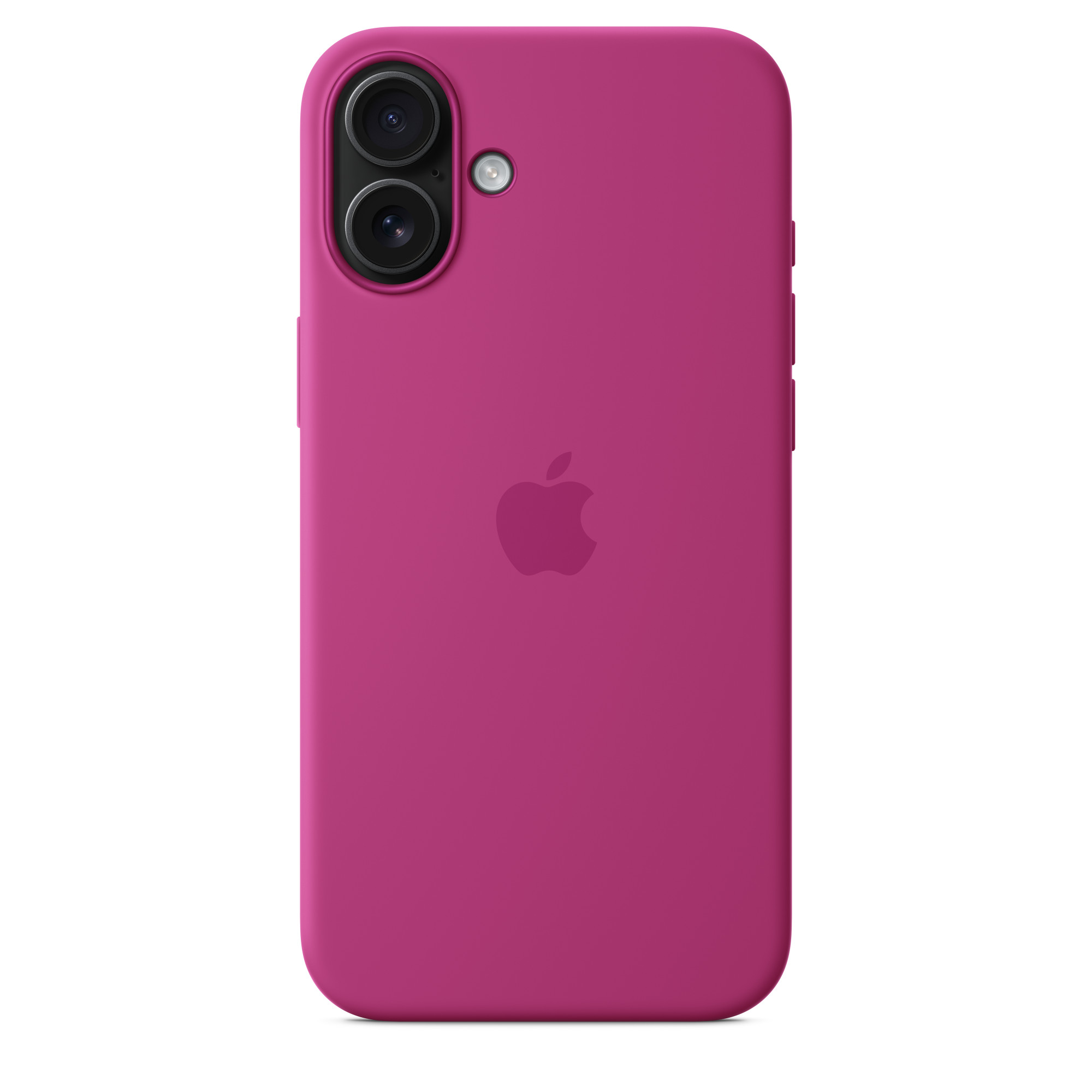 Pembe telefonun arkası, iki kamera lensi ve bir Apple logosu ile.