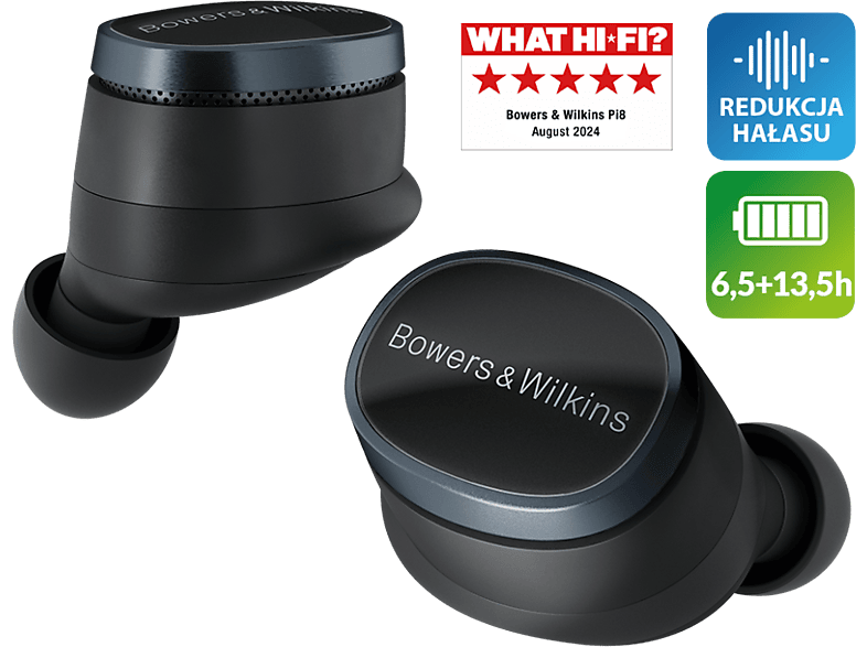 Bowers & Wilkins Pi8 Anthracite Black Dokanałowe Bluetooth 5.4 Czarny – zdjęcie 3