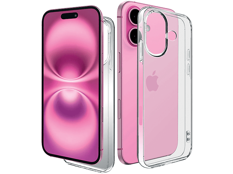 ISY Cover iPhone 16, Cover per 16,Trasparente