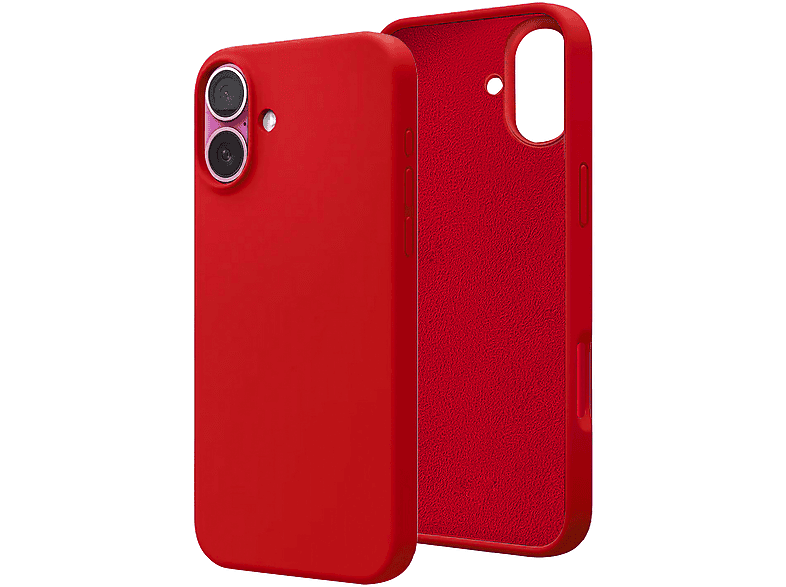 ISY Cover iPhone 16, Cover per 16,Rosso