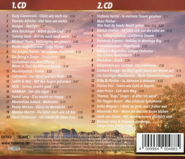 CD-Trackliste mit Titeln und Interpreten. Zahlen und Texte sind auf Deutsch.
