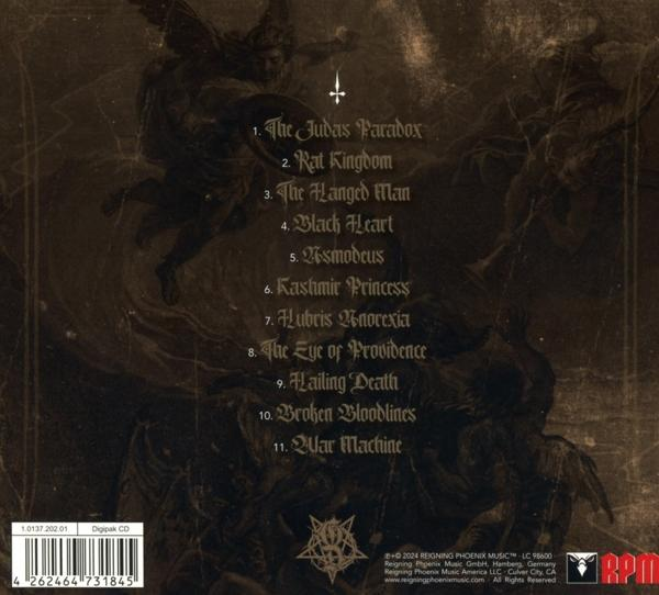 CD-Cover mit Titelliste und Artwork von Engeln und Dämonen.