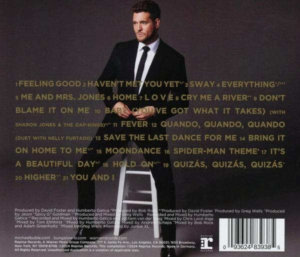 Michael Bublé Albumcover mit einem Mann im Anzug. Songtitel sind auf der Rückseite aufgeführt.