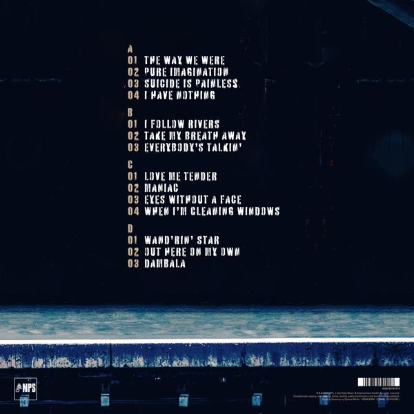 Album-Trackliste. Die Abschnitte A-D listen Songs auf, darunter 'The Way We Were' und 'I Follow Rivers'.