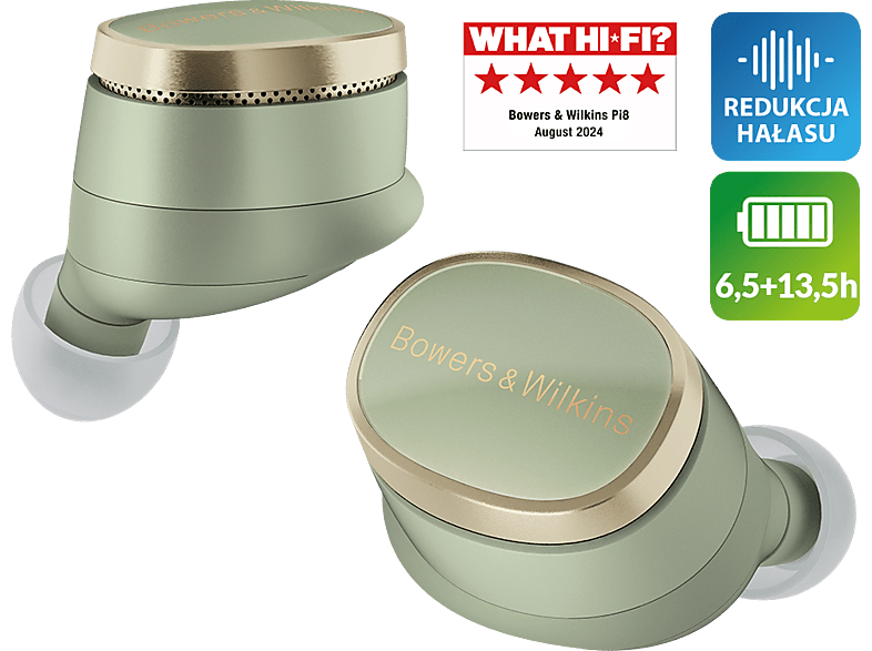 Bowers & Wilkins Pi8 Jade Green Dokanałowe Bluetooth 5.4 Zielony – zdjęcie 3