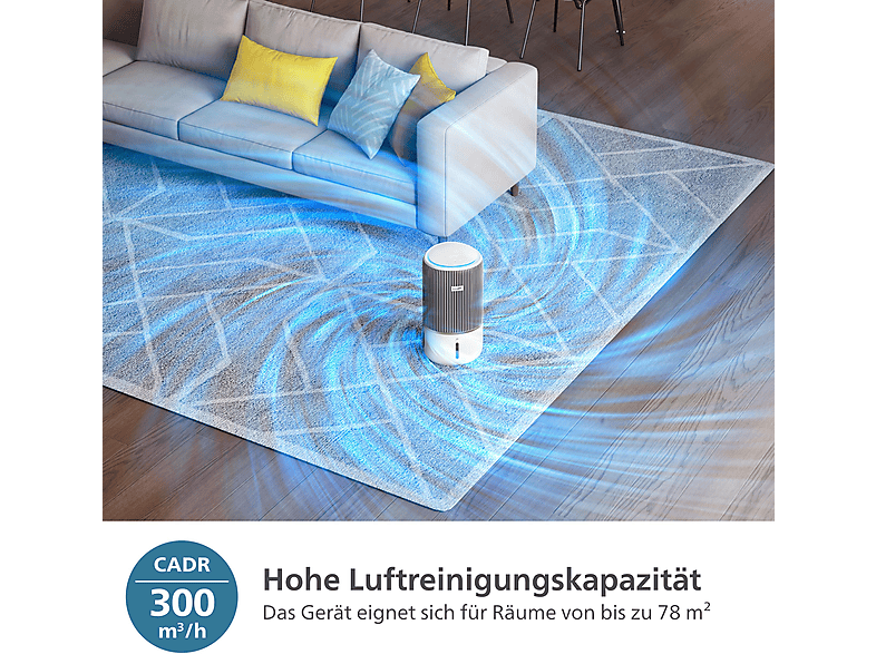 Philips PureProtect Water 3400 Series Intelligenter 2-in1 Luftreiniger und -befeuchter Arktisweiß (43 Watt, Raumgröße: 78 m²); Luftreiniger und -befeuchter — Foto 2 von 5