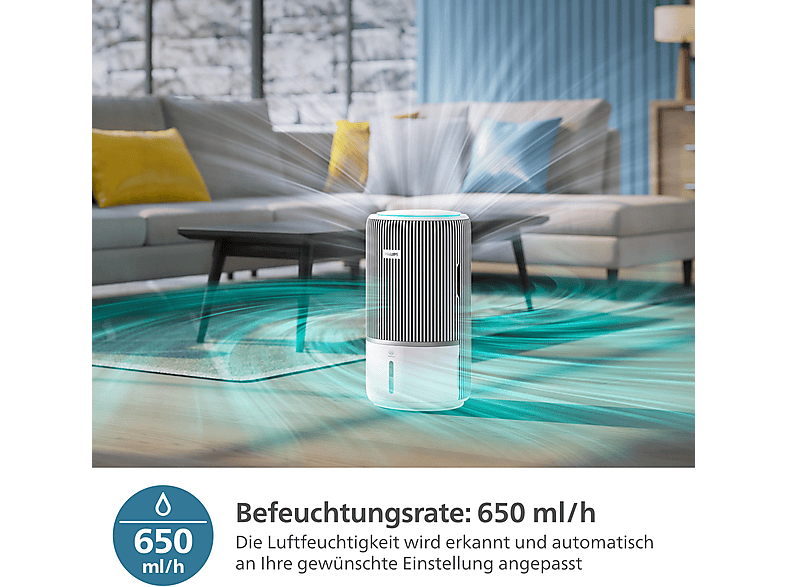 Philips PureProtect Water 3400 Series Intelligenter 2-in1 Luftreiniger und -befeuchter Arktisweiß (43 Watt, Raumgröße: 78 m²); Luftreiniger und -befeuchter — Foto 4 von 5