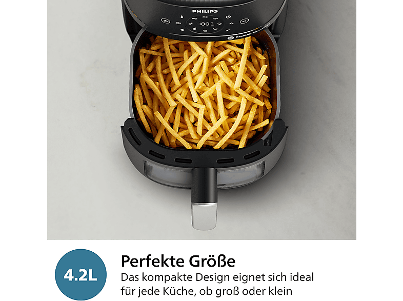 Philips 2000 Series Airfryer Heißluftfritteuse 4,2 l, 1500 Watt, Silber — Foto 3 von 5