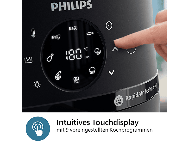 Philips 2000 Series Airfryer Heißluftfritteuse 4,2 l, 1500 Watt, Silber — Foto 4 von 5