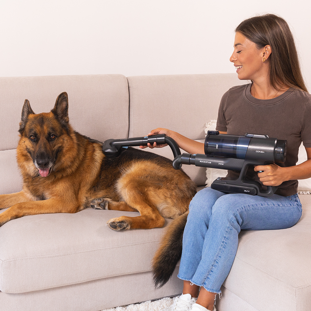 Aspirador escoba - Cecotec Conga Rockstar 1500 Ray Ergowet Animal, 3 en 1, Potencia 215 W, Autonomía de 60 min, Depósito de 500ml, Black