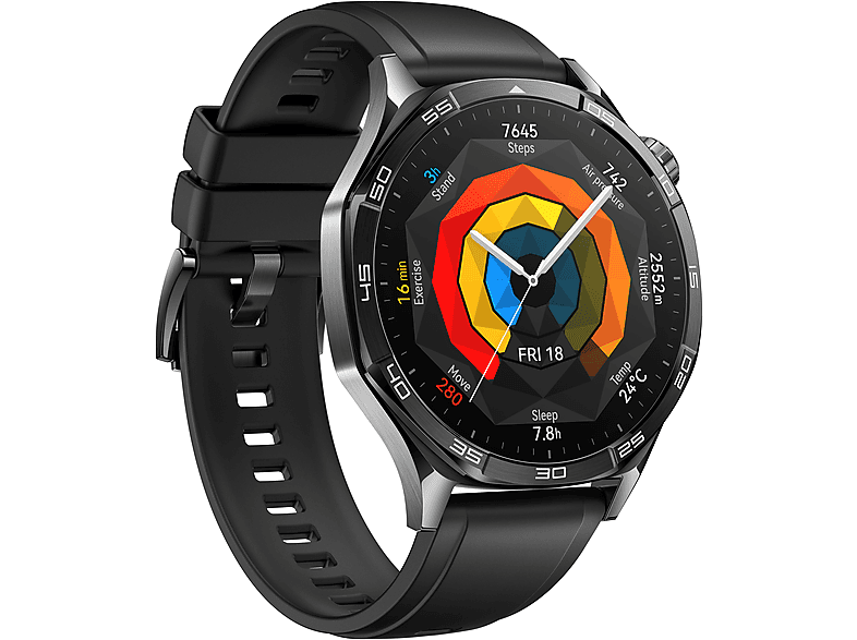 Huawei watch GT 5 46 mm, Schwarzes Fluorelastomer-Armband; Smart Watch — Foto 4 von 5