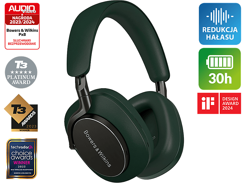 Słuchawki bezprzewodowe BOWERS & WILKINS Px8 ANC Ciemny Zielony – zdjęcie 3