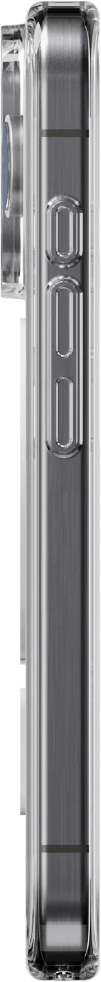 Átlátszó telefontok oldalsó nézete egy telefonon.