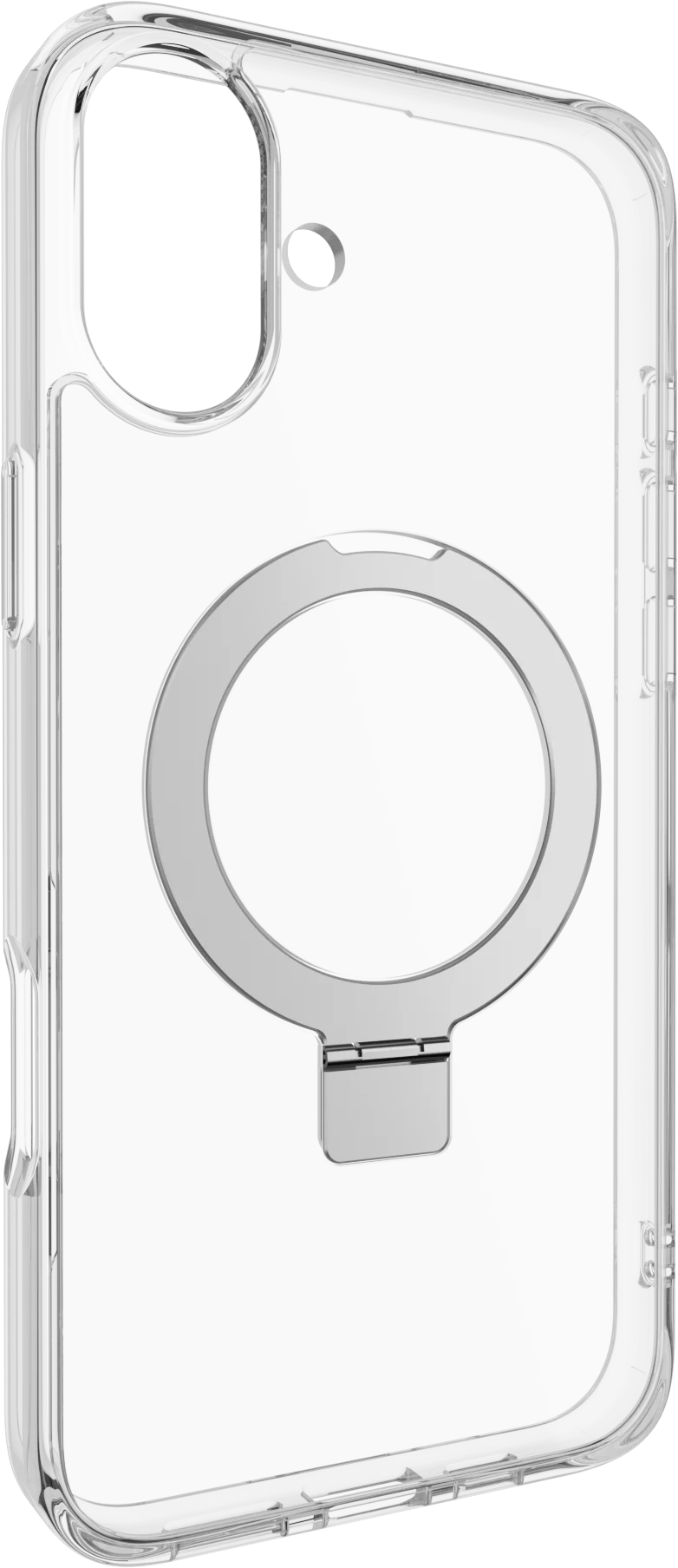 SWITCHEASY MagStand iPhone16 ütésálló tok kitámasztóval, MagSafe, átlátszó (SPH661171TR24)