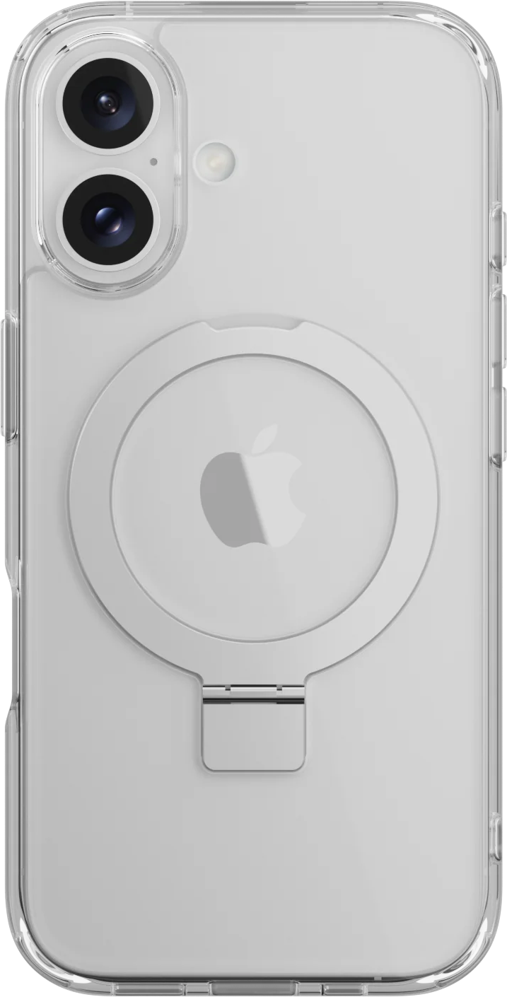Átlátszó telefontok Apple logóval, rögzítéssel.