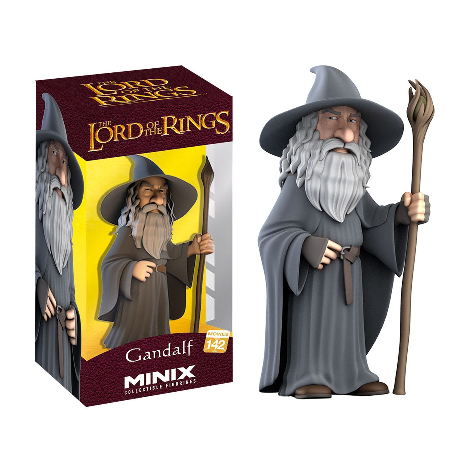 Figura di Gandalf dal Signore degli Anelli, in scatola ed esposta.