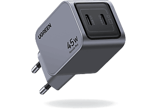 UGREEN Nexode Pro 45W GaN Hızlı Şarj Cihazı QC PD 2xUSB-C Uzay Grisi