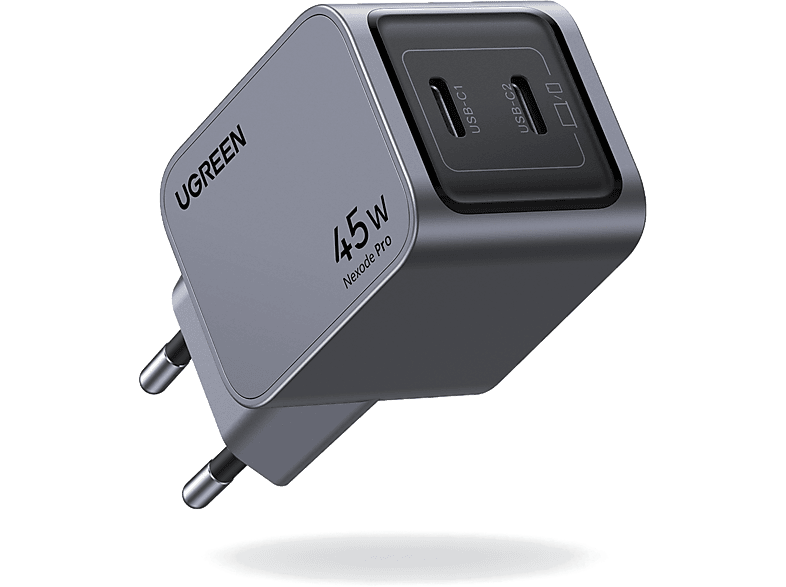 UGREEN Nexode Pro 45W GaN Hızlı Şarj Cihazı Type-C QC PD 2xUSB-C Uzay Grisi 35008