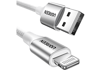 UGREEN Lightning to USB-A Örgülü MFi Sertifikalı iPhone Hızlı Şarj Kablosu (1 m) Gümüş_0