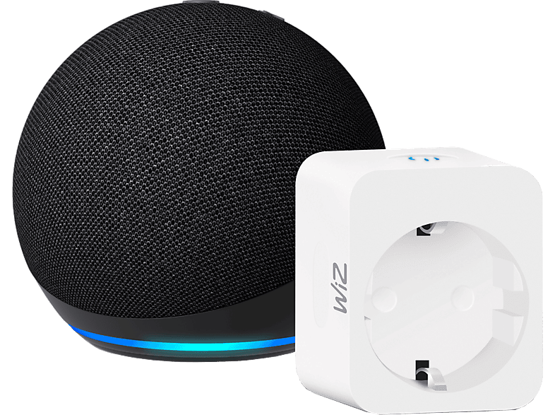 REACONDICIONADO Seminuevo Muy bueno Altavoz inteligente - Amazon Echo Dot (5. Gen 2022) + Plug Wiz, Controlador de Hogar, Negro