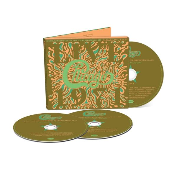 Chicago CD-box, zöld és narancssárga dizájnnal. Tartalmazza a zenekar nevét és az album címét.
